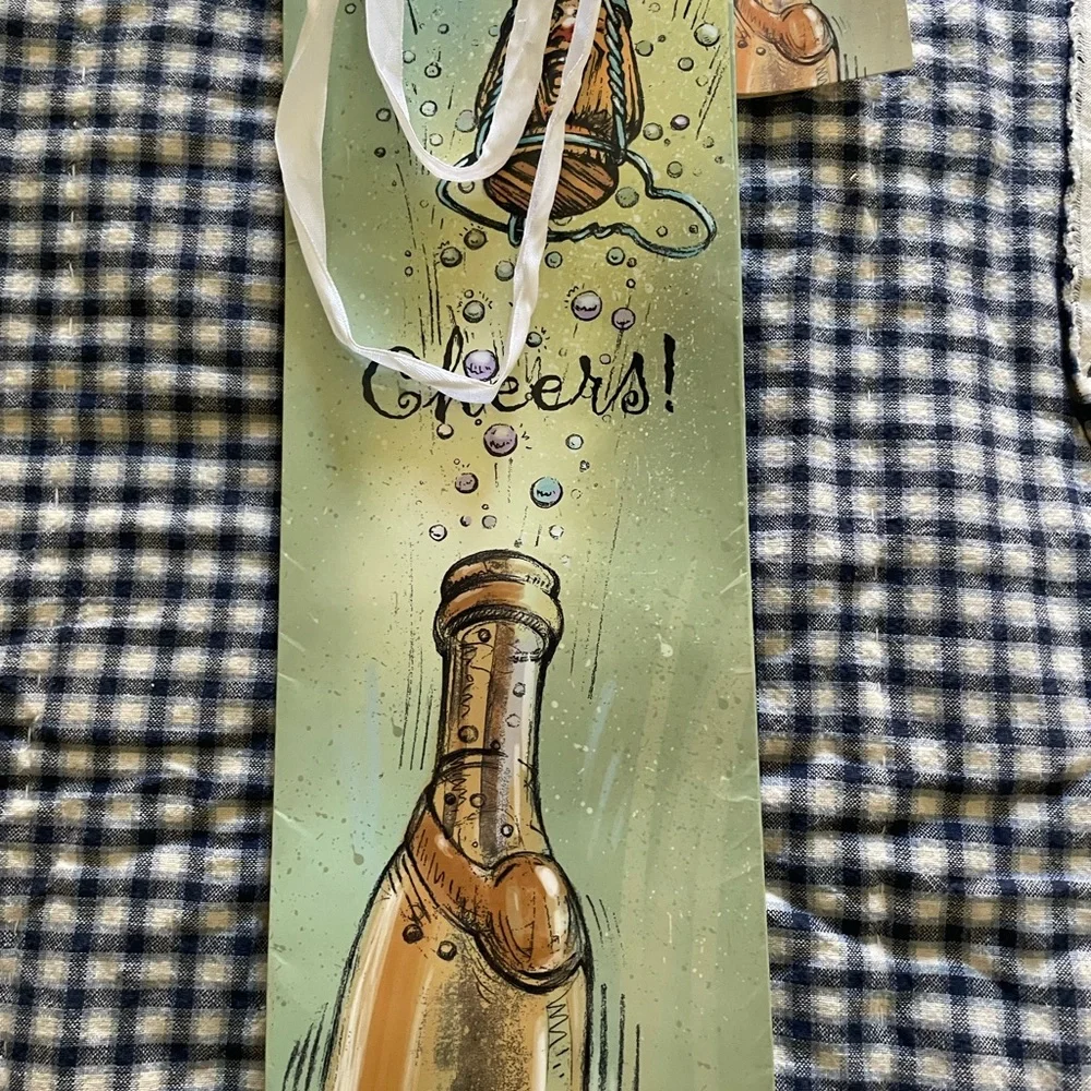 FREE WITH PURCHASE Champagne Bottle Gift Bag with Cheers Design